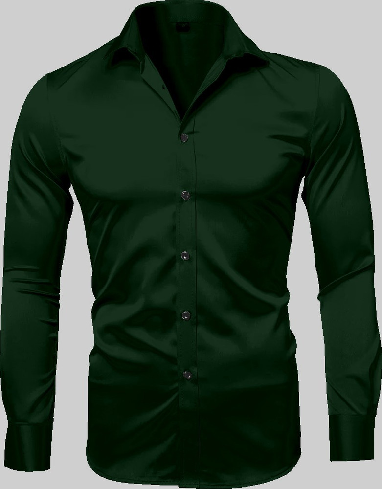 Dark green casual shirt clearance