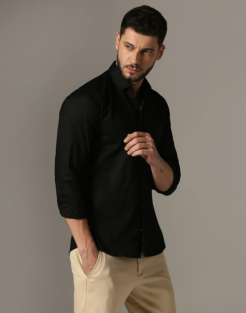 DK FASHION Men Solid Formal Black Shirt - Buy DK FASHION Men Solid Formal  Black Shirt Online at Best Prices in India | Flipkart.com