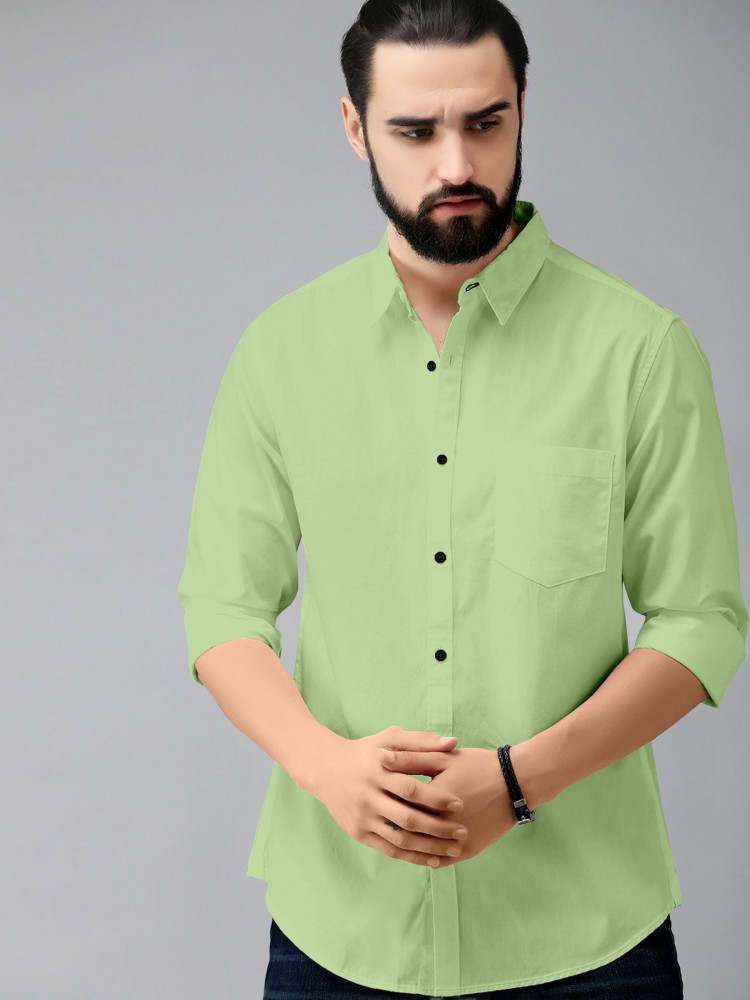 Lizzy Men Solid Casual Light Green Shirt - Buy Lizzy Men Solid Casual Light  Green Shirt Online at Best Prices in India