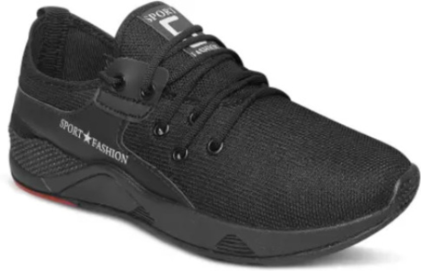 Mens black discount running shoes sale