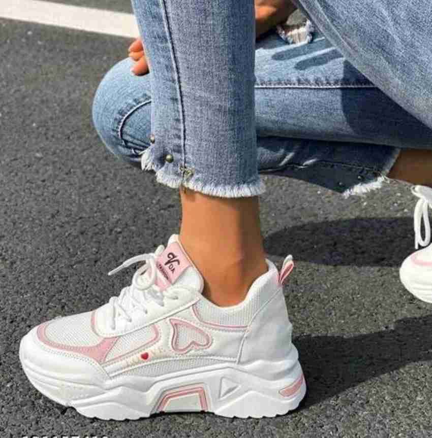 White pink sneakers sale
