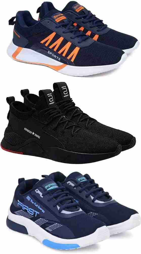 rkm rkm Sport Shoe LaceUp Lightweight Multicolour Running Shoes For Men Pack Of 3 Running Shoes For Men Buy rkm rkm Sport Shoe LaceUp Lightweight Multicolour Running Shoes For Men Pack