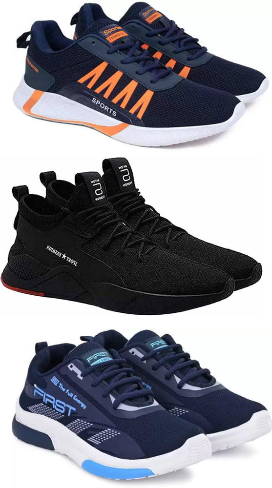 rkm rkm Sport Shoe LaceUp Lightweight Multicolour Running Shoes For Men Pack Of 3 Running Shoes For Men Buy rkm rkm Sport Shoe LaceUp Lightweight Multicolour Running Shoes For Men Pack