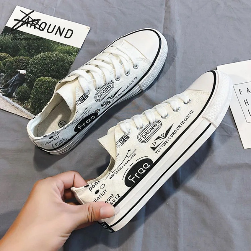 Brothers Gift Fashion Men Breathable Letters casual Lace Up white