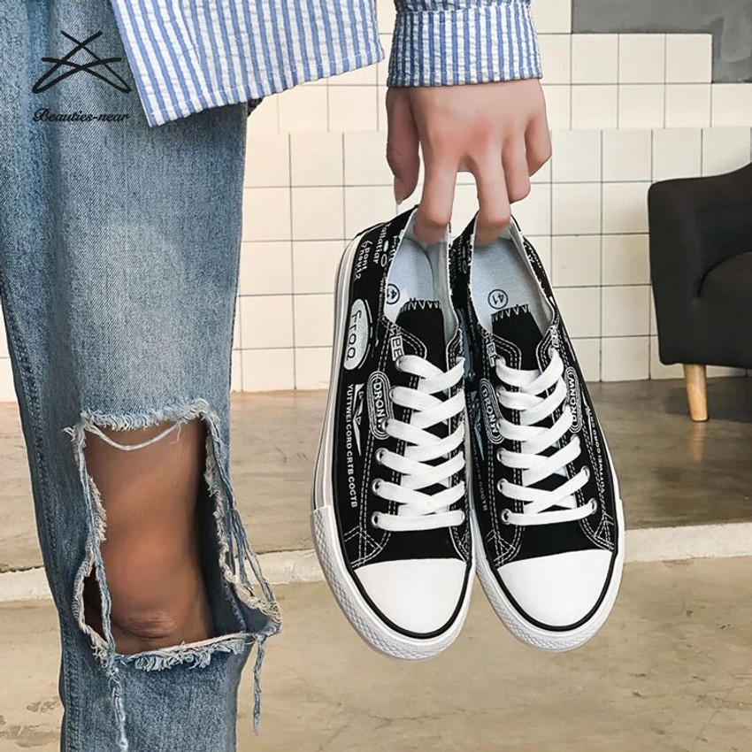 Brothers Gift Fashion Men Breathable Letters casual Lace Up white