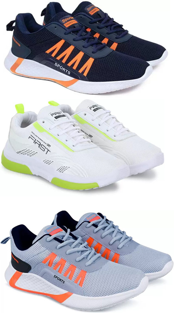 Gorofy Gorofy Sport Shoe LaceUp Lightweight Multicolour Running Shoes For Men Pack Of 3 Running Shoes For Men Buy Gorofy Gorofy Sport Shoe LaceUp Lightweight Multicolour Running Shoes For Men Pack