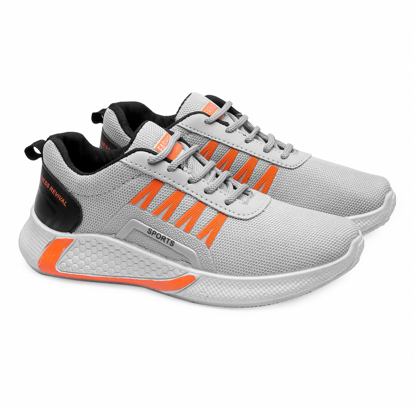 Grey and orange online shoes