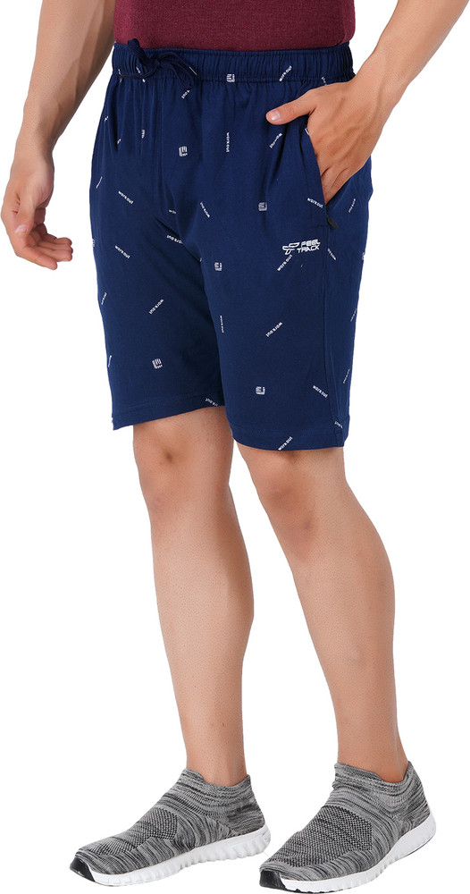 Mens blue cotton shorts top