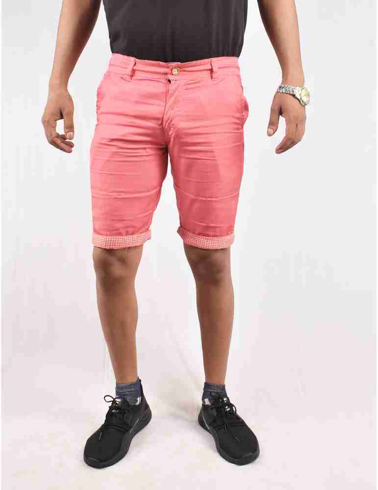 Mens pink denim best sale shorts