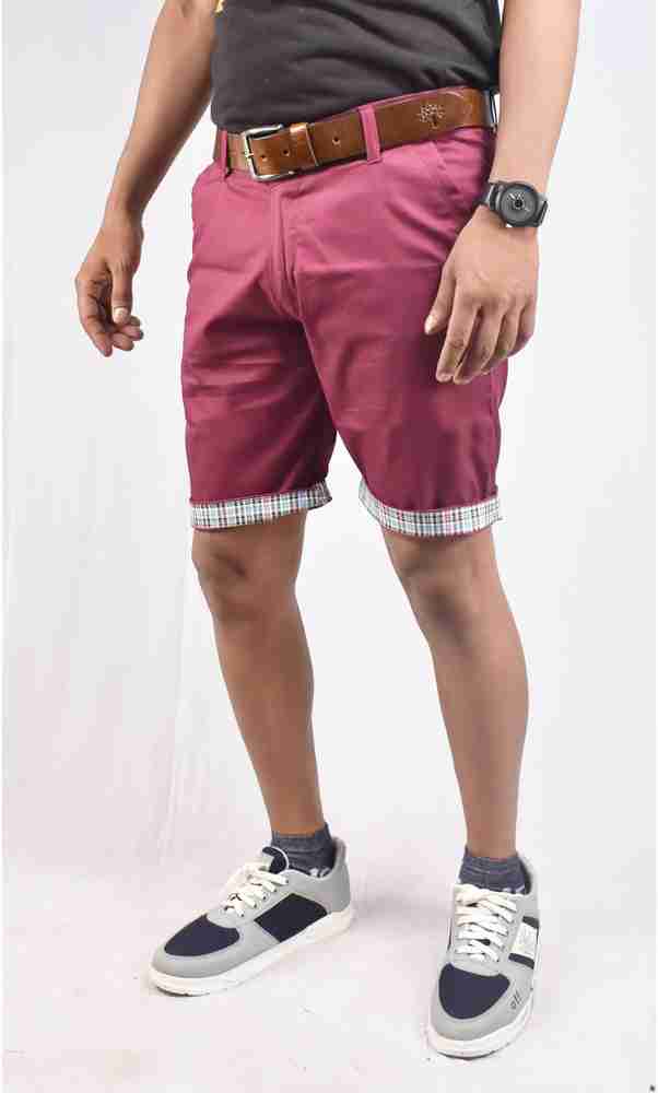 Maroon denim shorts hot sale
