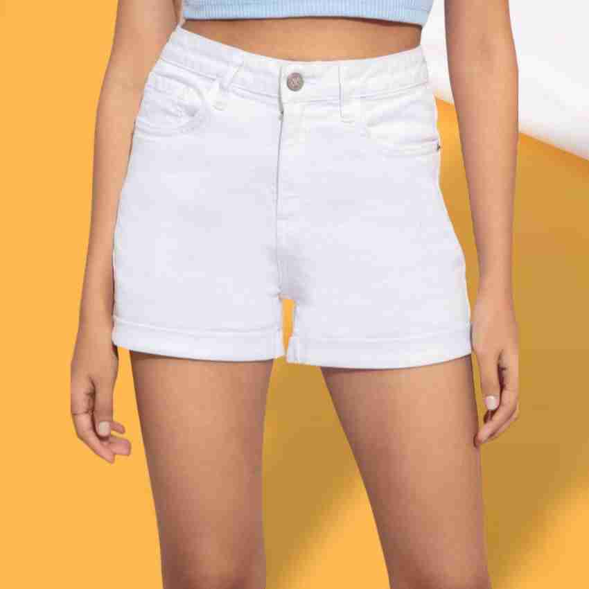 Denim white high waisted shorts clearance