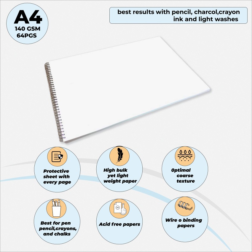 ANUPAM Pro Sketcher The Protective Sketchbook A4 130GSM 64 Pages Sketch Pad  Price in India - Buy ANUPAM Pro Sketcher The Protective Sketchbook A4 130GSM  64 Pages Sketch Pad online at