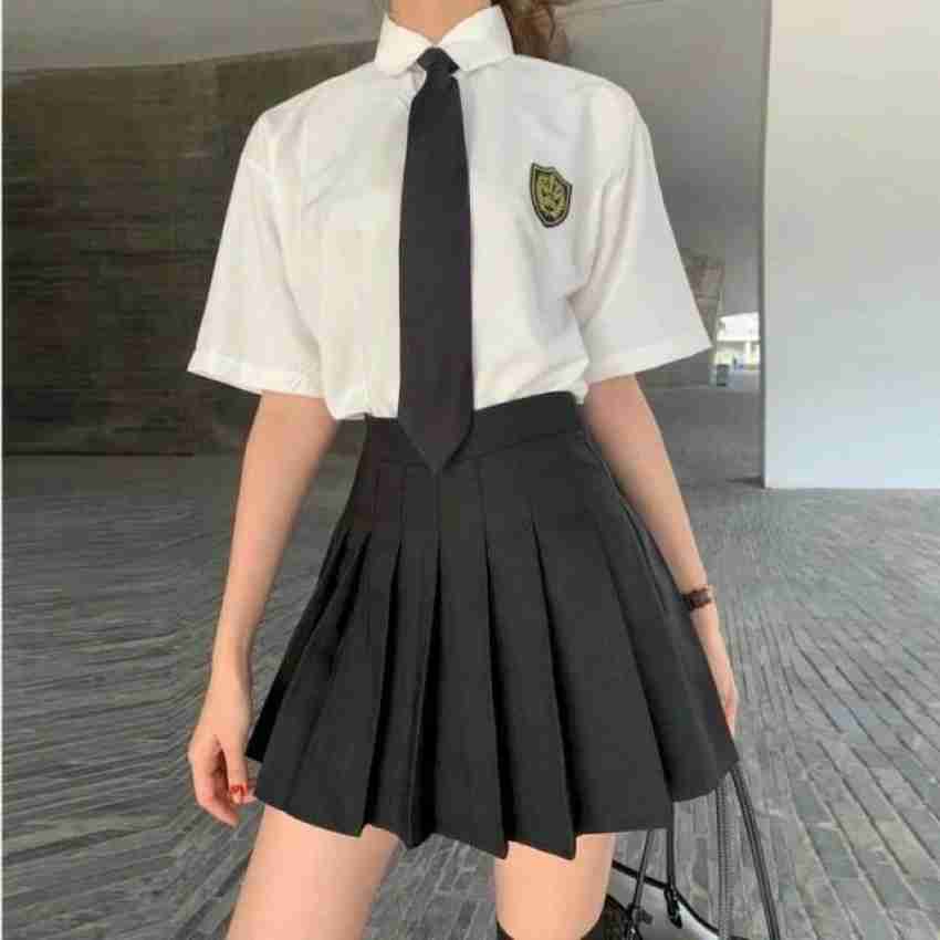 THE MD FASHION Solid Women Pleated Black Skirt - Buy THE MD FASHION Solid  Women Pleated Black Skirt Online at Best Prices in India