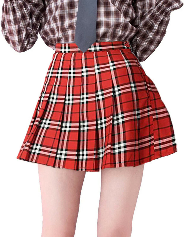 TKF Self Design Women Pleated Red Skirt Buy TKF Self Design