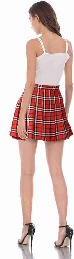 Buy UTF Self Design Women Pleated Red Skirt Online at Best Prices in India Flipkart