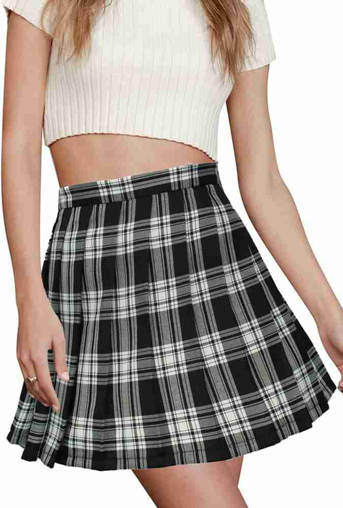 Multicolor plaid skater skirt best sale