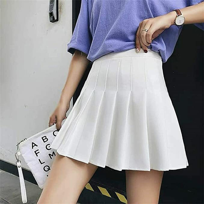Pleated white skirt aesthetic deals