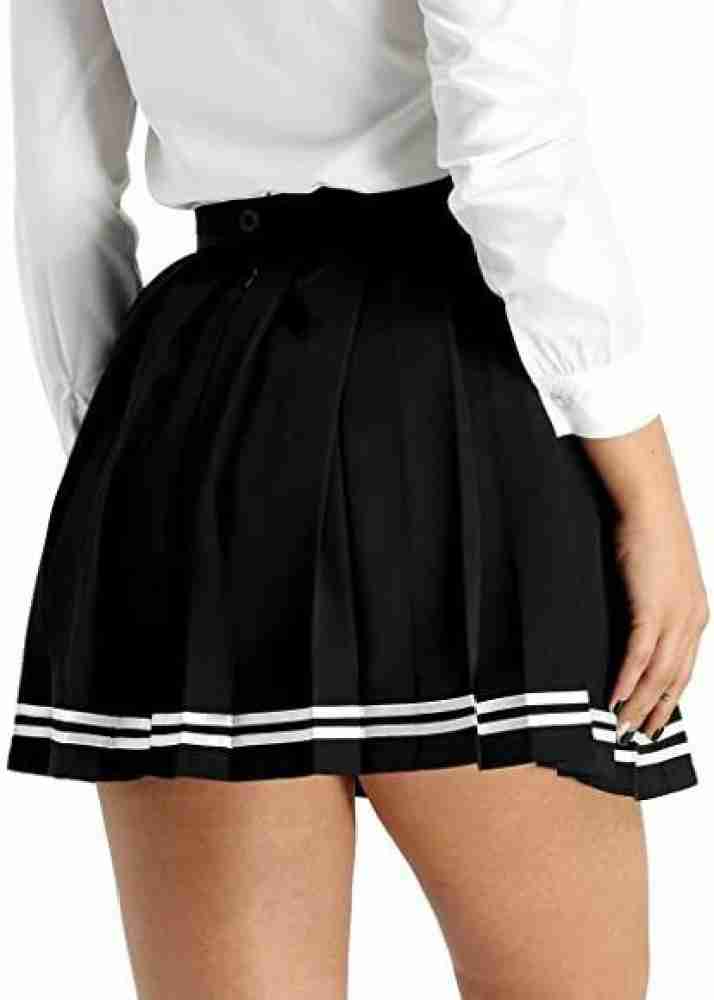 ATF FASHION Self Design Women Pleated Black Skirt - Buy ATF FASHION Self  Design Women Pleated Black Skirt Online at Best Prices in India