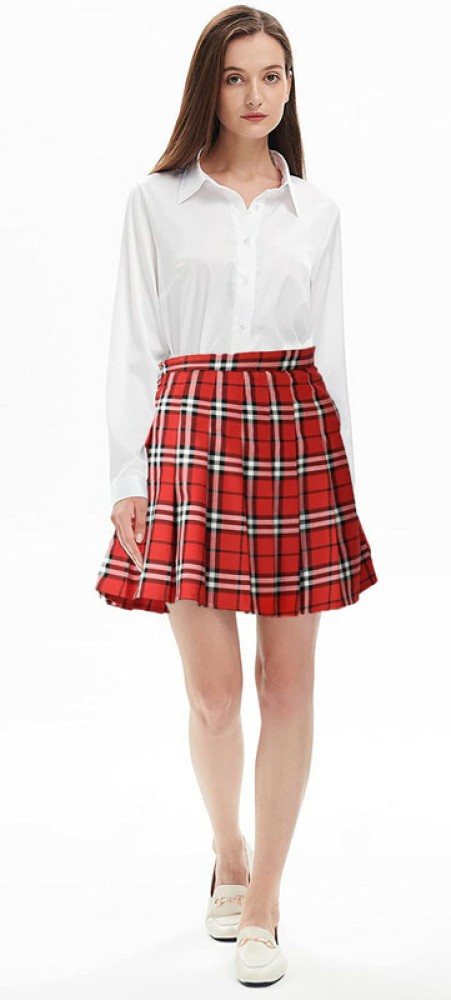 Buy Todhut Girls red and Black Check Layered Skirt for ToddlerKids 12  Years at Amazonin
