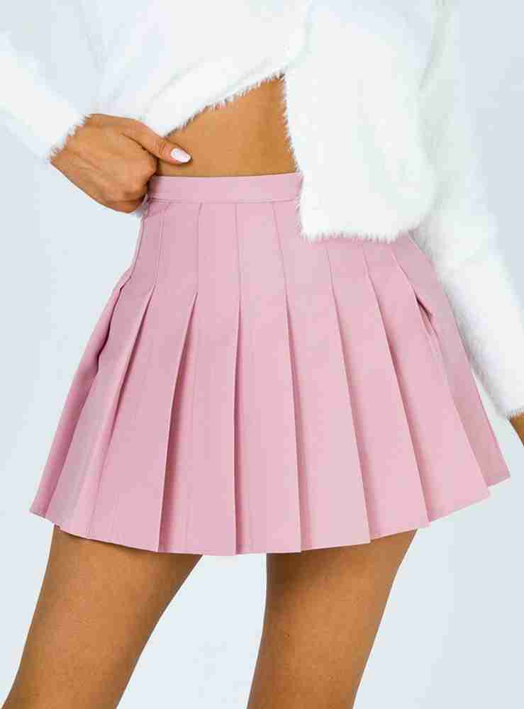 Mini pleated skirt pink cheap