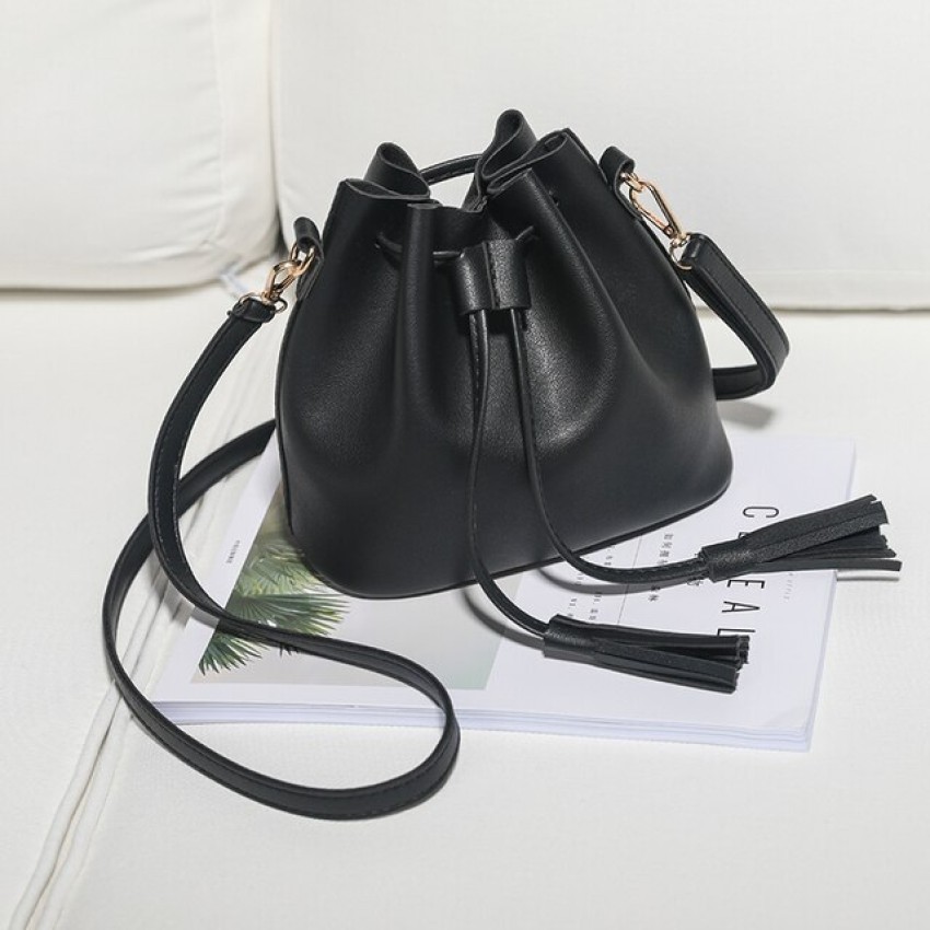 Classy Women Black Sling Bag Stylish And Trendy Bucket Sling Bag For  Girls/Women Black Black - Price in India