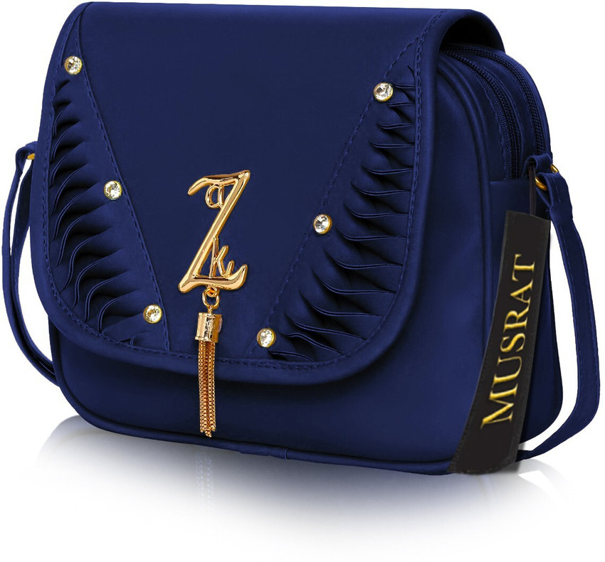 MUSRAT Blue Hand held Bag Latest Trend Party Wear Handbag Sling Bag with Adjustable Strap for Girls and Women s BLUE Price in India Flipkart