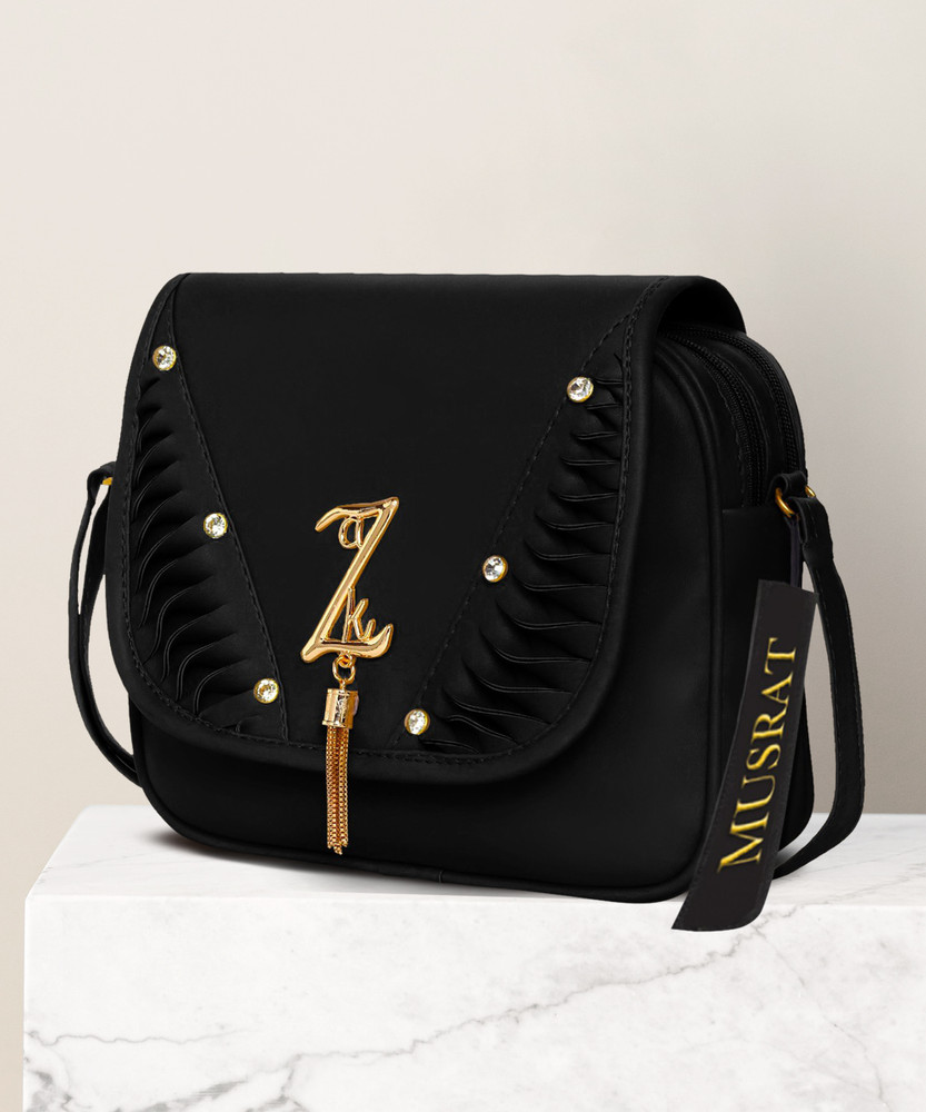 Shoppe Black Hand held Bag Latest Trend Party Wear Handbag Sling Bag with Adjustable Strap for Girls BLACK Price in India Flipkart