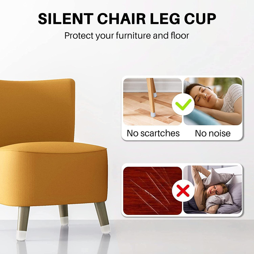 VARKAUS Silicone Chair Leg Protectors Rubber Chair Leg Caps