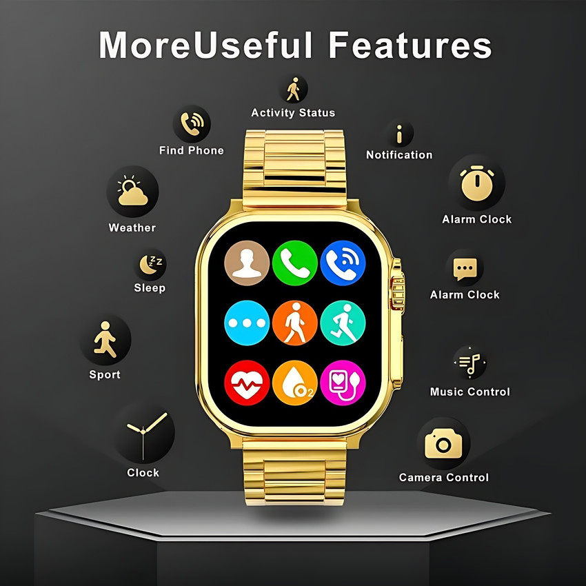 ATSK HUB S9 Ultra Gold Touch Watch with 25 New Features Golden Music Play Weather 1 Smartwatch Price in India Buy ATSK HUB S9 Ultra Gold Touch Watch with 25 New