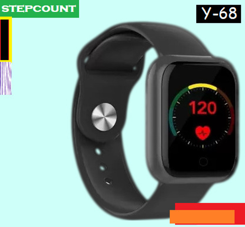 Bashaam H1532 Y68 ULTRA CALORIES COUNT SMARTWATCH BLACK PACK OF 1