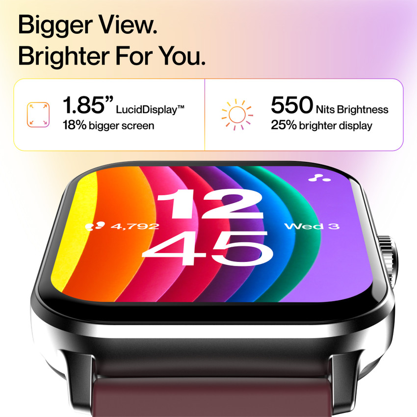Ambrane Wise Eon Pro1.85 lucid display with BT calling Smartwatch