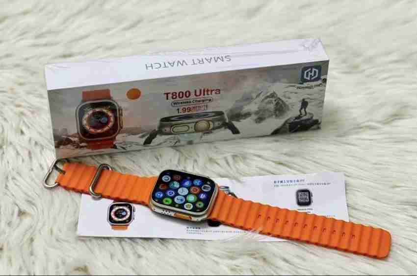Bypass T800 ULTRA ORANGE SMART WATCH WITH WIRELESS CHARGER BF15333  Smartwatch Price in India - Buy Bypass T800 ULTRA ORANGE SMART WATCH WITH  WIRELESS CHARGER BF15333 Smartwatch online at