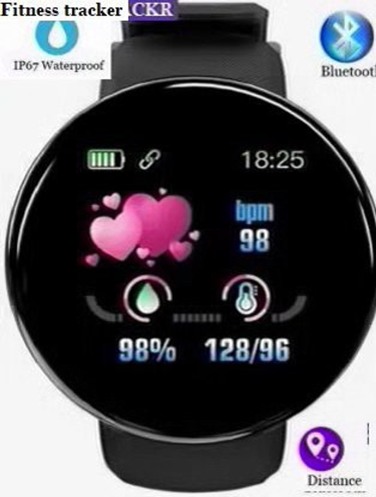 Bymaya PA412 D18 MAX FITNESS TRACKER BLUETOOTH SMART WATCH BLACK