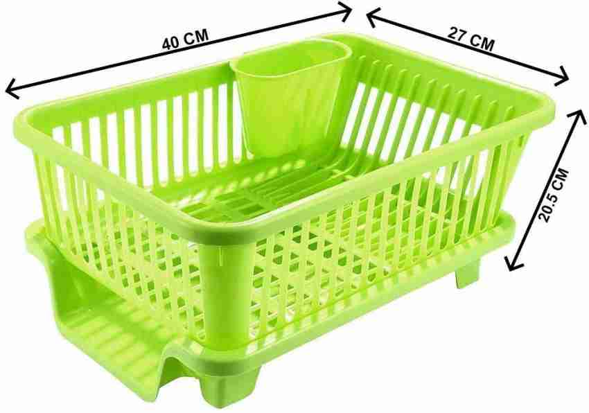 Buy Floraware 3 in 1 Large Pink Plastic Sink Dish Rack Drainer Tray 31x43.5  cm Online at Best Prices in India - JioMart.