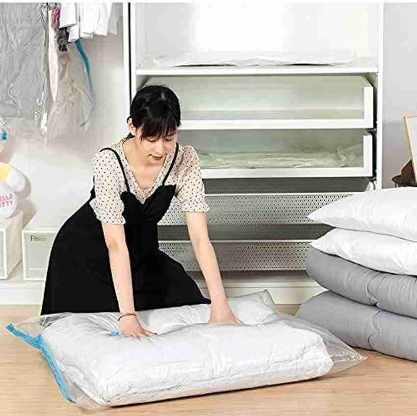 Adhunyk Plastic Vacuum Compression Storage Bags With Hand Pump