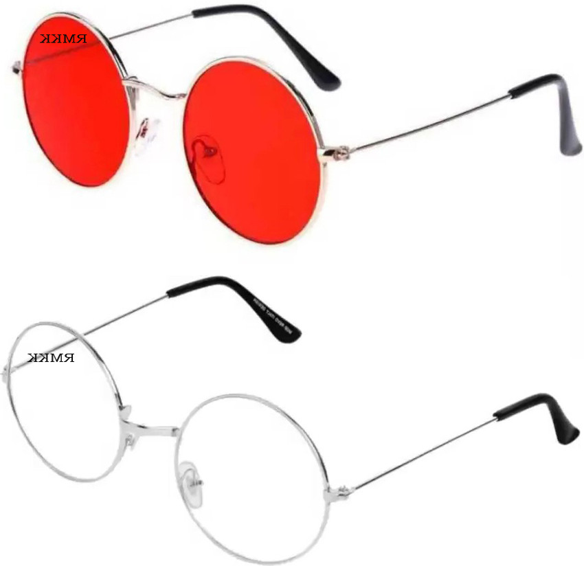 Buy RMKK Round Sunglasses Red Clear For Men Women Online Best Prices in India Flipkart