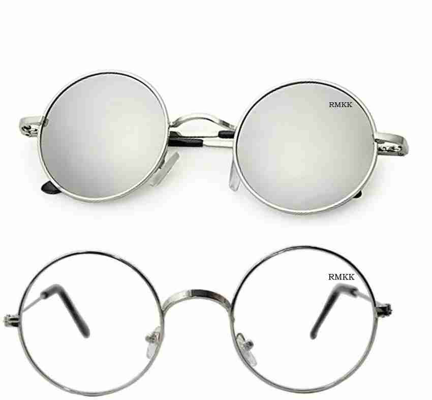 Silver circle sunglasses store