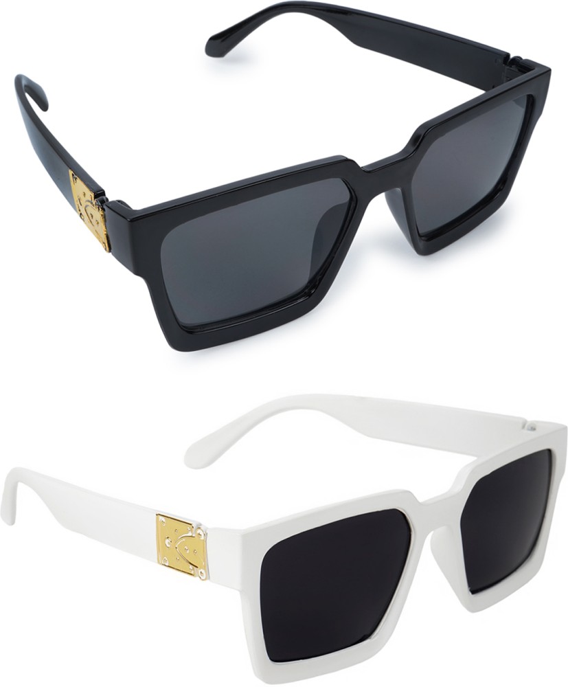 Buy GRECCY Rectangular Sunglasses Black For Men & Women Online @ Best  Prices in India
