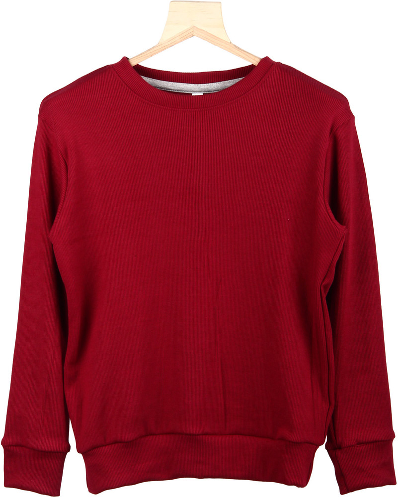 MYO Solid Round Neck Casual Boys Girls Maroon Sweater Buy MYO