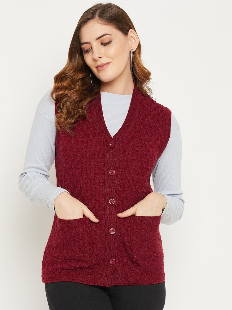 Burgundy sweater vest womens hotsell