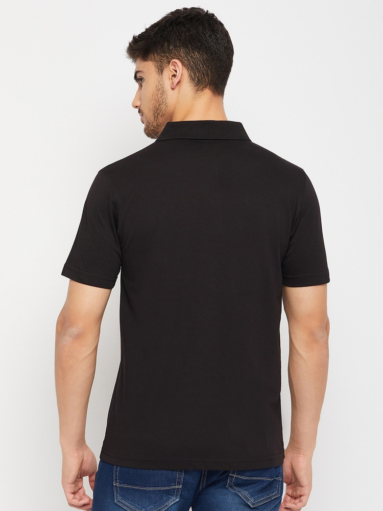 UNIBERRY Solid Men Polo Neck Black T-Shirt - Buy UNIBERRY Solid  