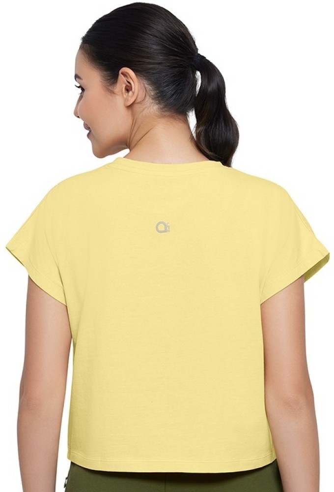 Amante Solid Women Round Neck Yellow T-Shirt - Buy Amante Solid