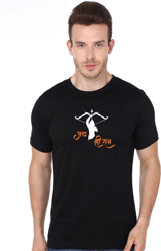 DAKSH FIRE AND SAFETY SERVICES Printed Men Round Neck Black T