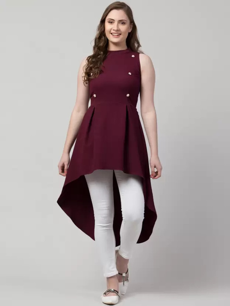 PATER Women High Low Maroon Dress Buy PATER Women High Low