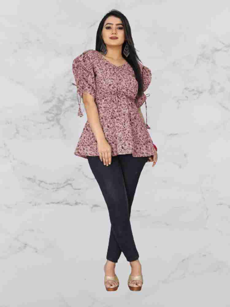 rajni rayon Casual Printed Women Purple Top Buy rajni rayon