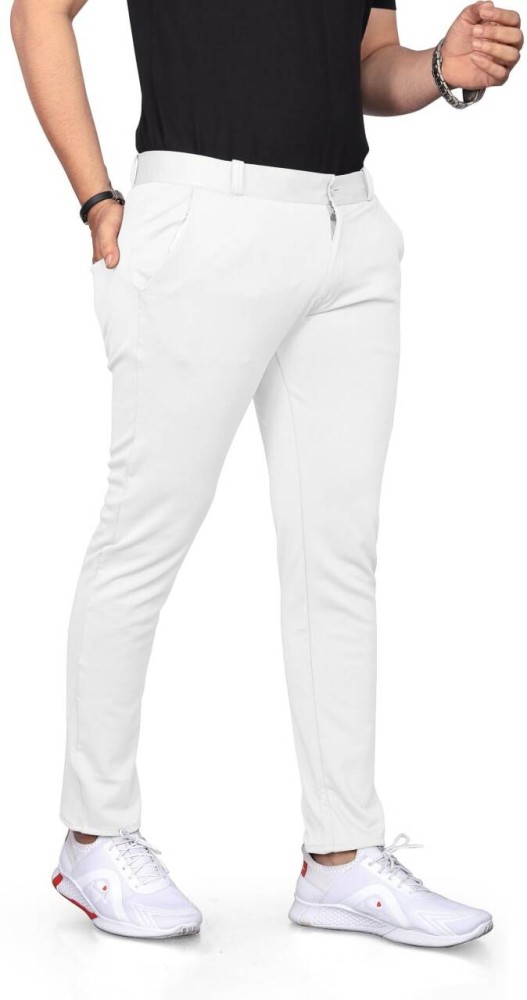 Buy John Players Slim Fit Men White Trousers Online at desertcartINDIA