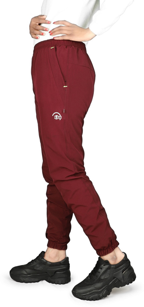 Maroon track pants womens top
