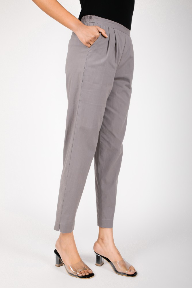 Taper Leg Trousers for Women Casual Grey Fitted Tailored Trousers - China  Women and Fashion Design price | Made-in-China.com