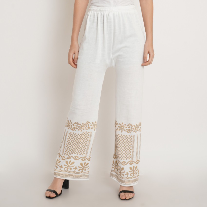 Beige Viscose Palazzo Pants  Indian Offer