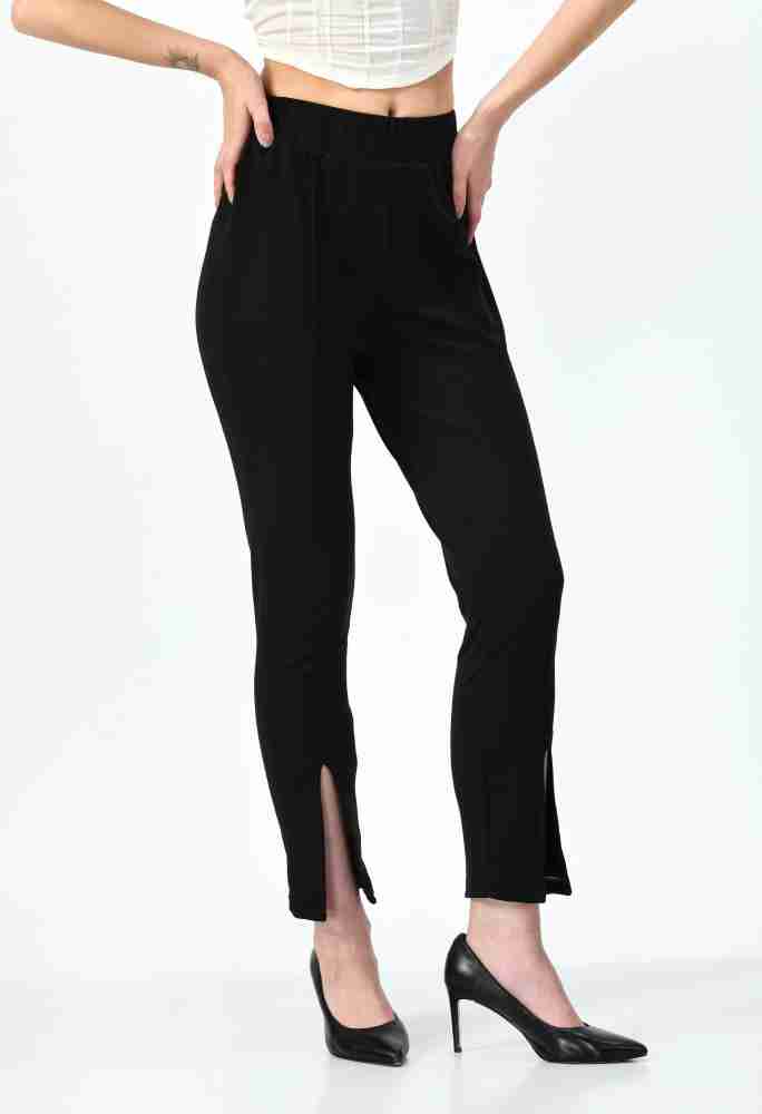 IUGA Regular Fit Women Black Trousers - Buy IUGA Regular Fit Women Black  Trousers Online at Best Prices in India